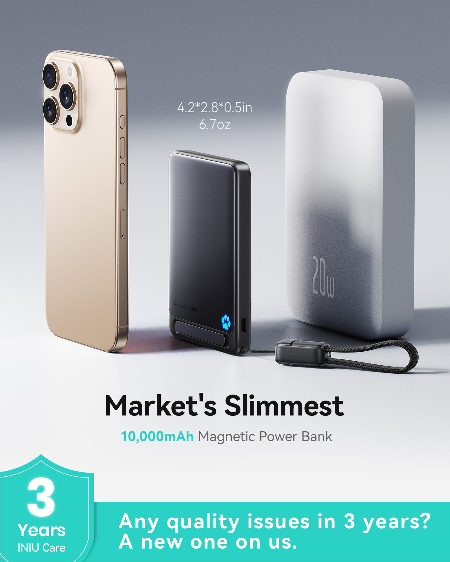 INIU SnapGo P73-E1 Wireless Charger Qi2 15W 10,000mAh