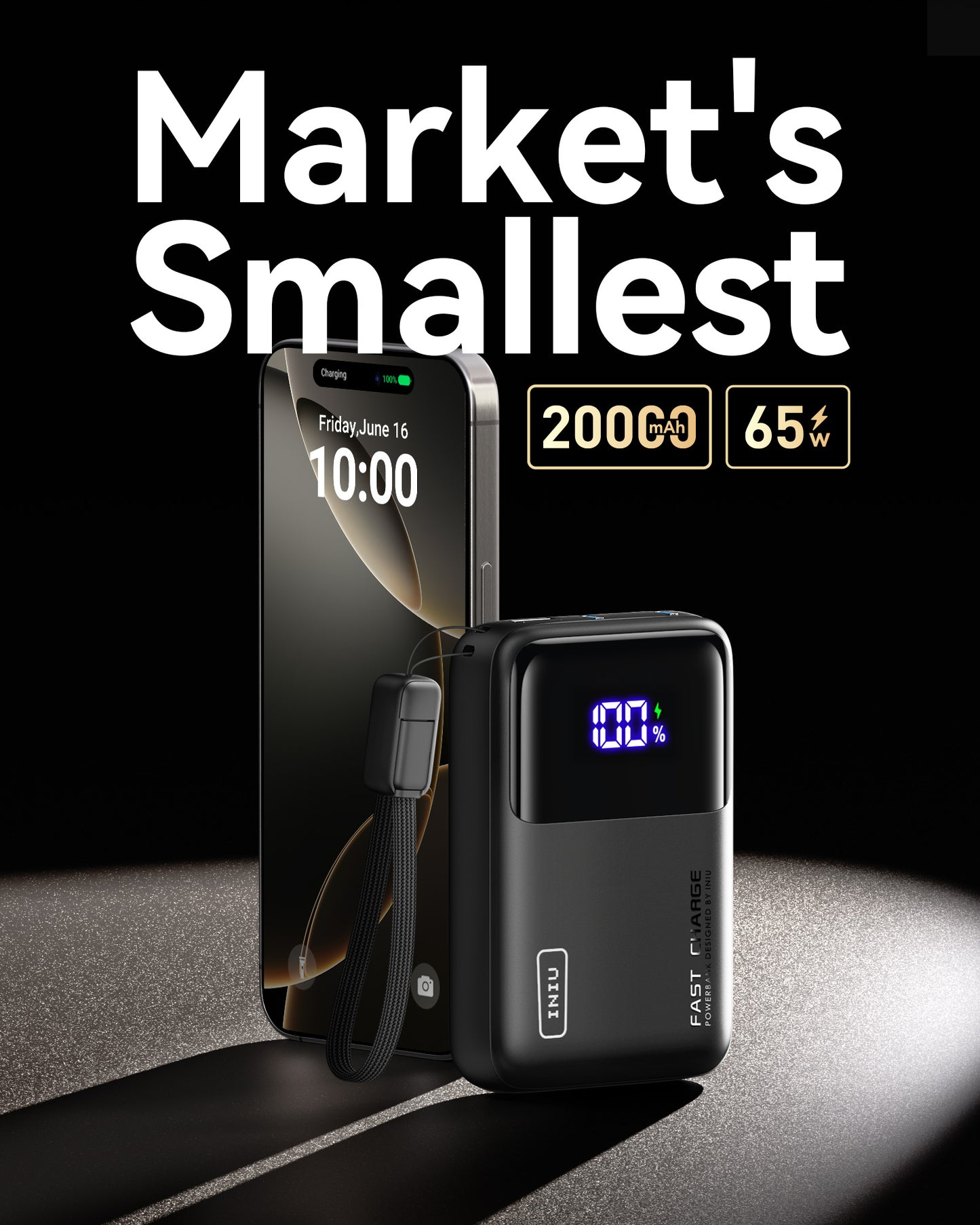 INIU P62-E1 Power Bank Black
