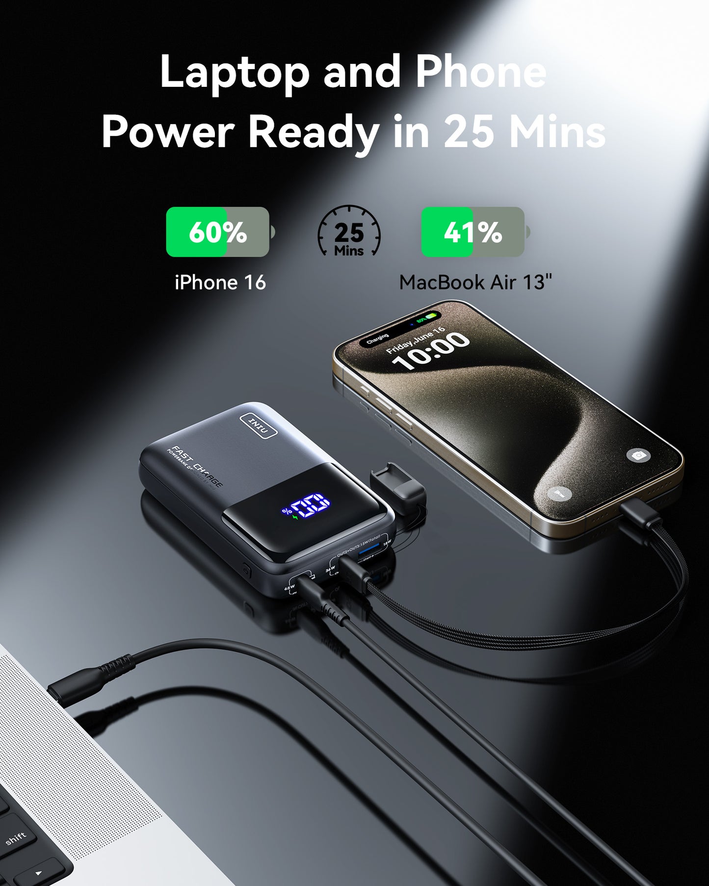 INIU P62-E1 Power Bank Black