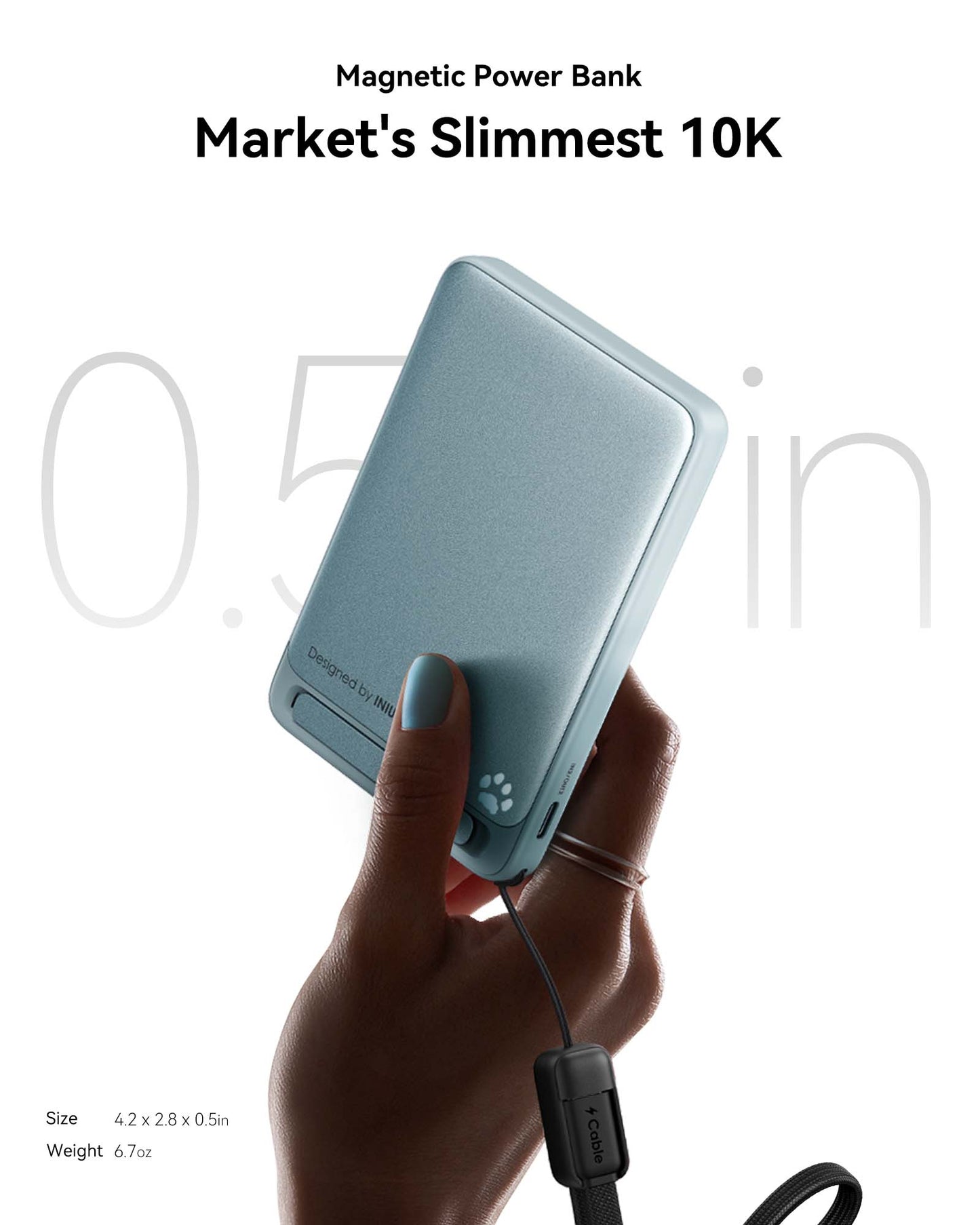 INIU SnapGo P73-E1 Wireless Charger Qi2 15W 10,000mAh