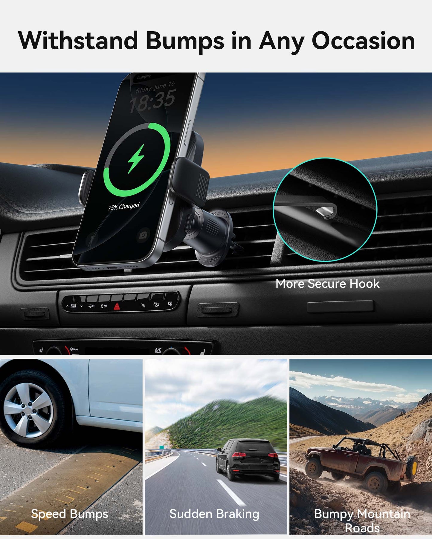 INIU SnapGo V11-E1 Qi2 15W Magnetic Wireless Car Charger