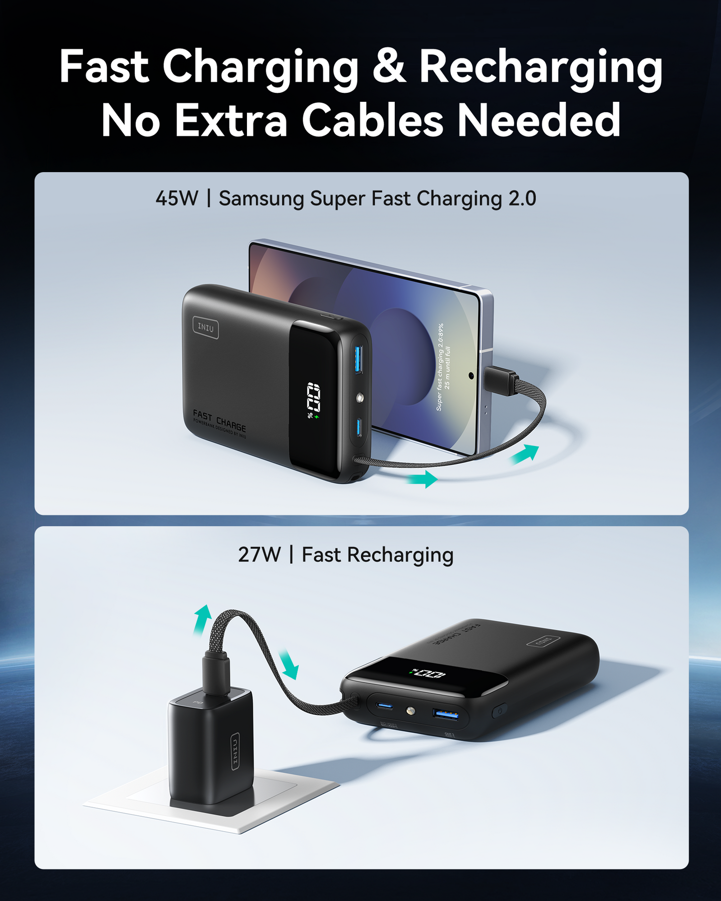 INIU Noś P51L-E2 Power Bank 45W 20000mAh