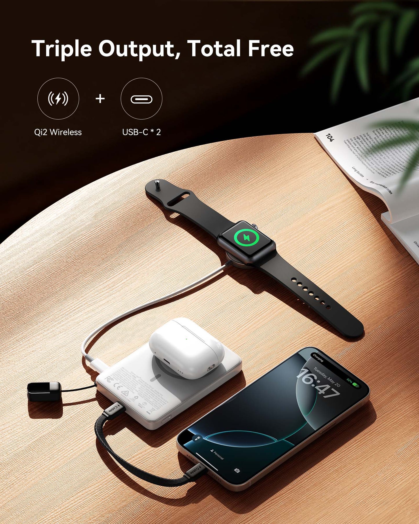 INIU SnapGo P73-E1 Wireless Charger Qi2 15W 10,000mAh