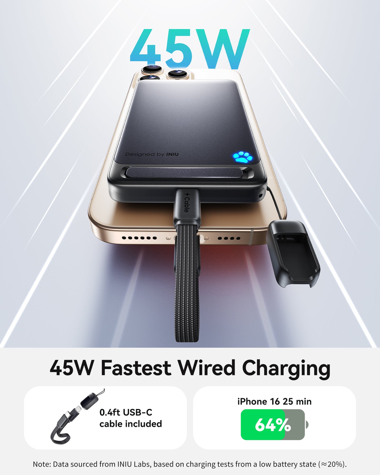 INIU SnapGo P73-E1 Wireless Charger Qi2 15W 10,000mAh