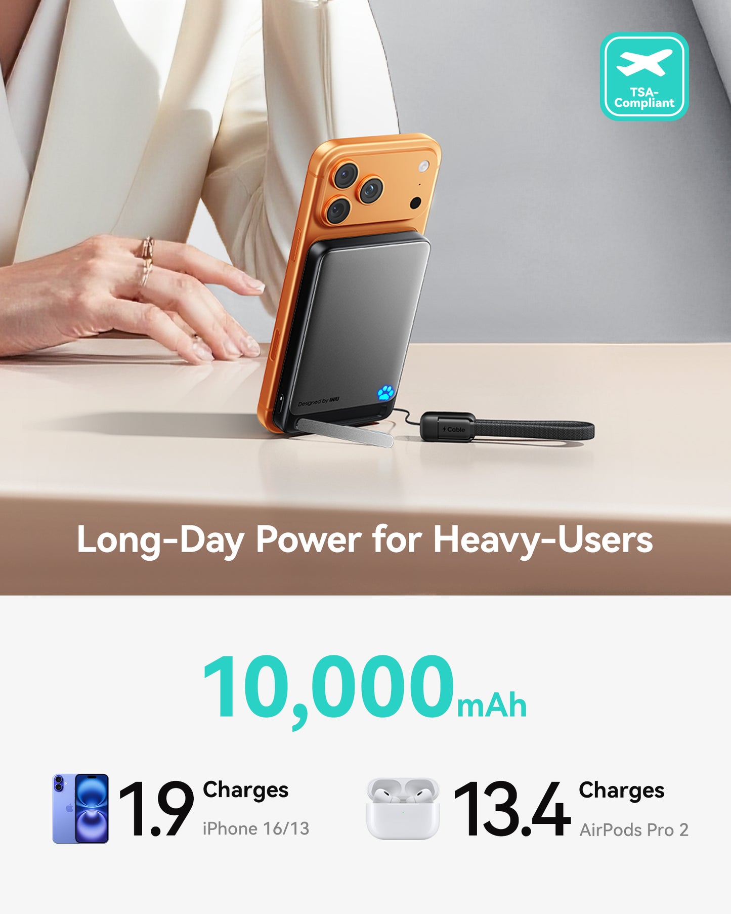 INIU SnapGo P73-E1 無線行動電源 Qi2 15W 10000mAh