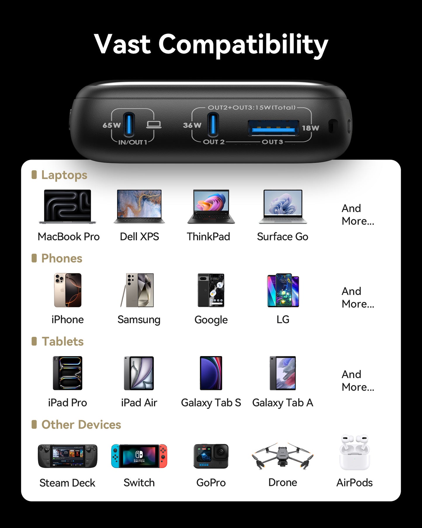 INIU P62-E1 Power Bank Black