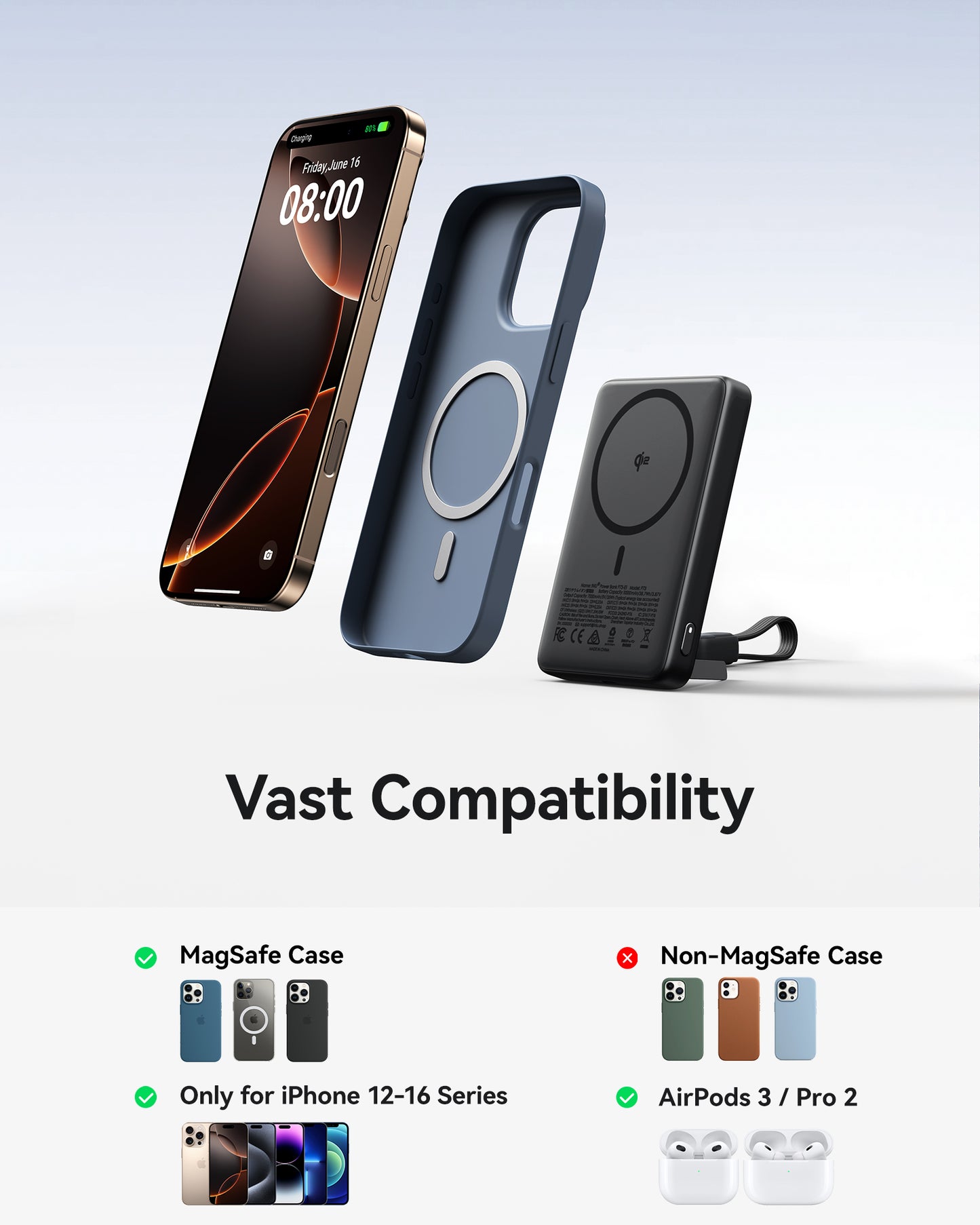 INIU SnapGo P73-E1 Wireless Charger Qi2 15W 10,000mAh
