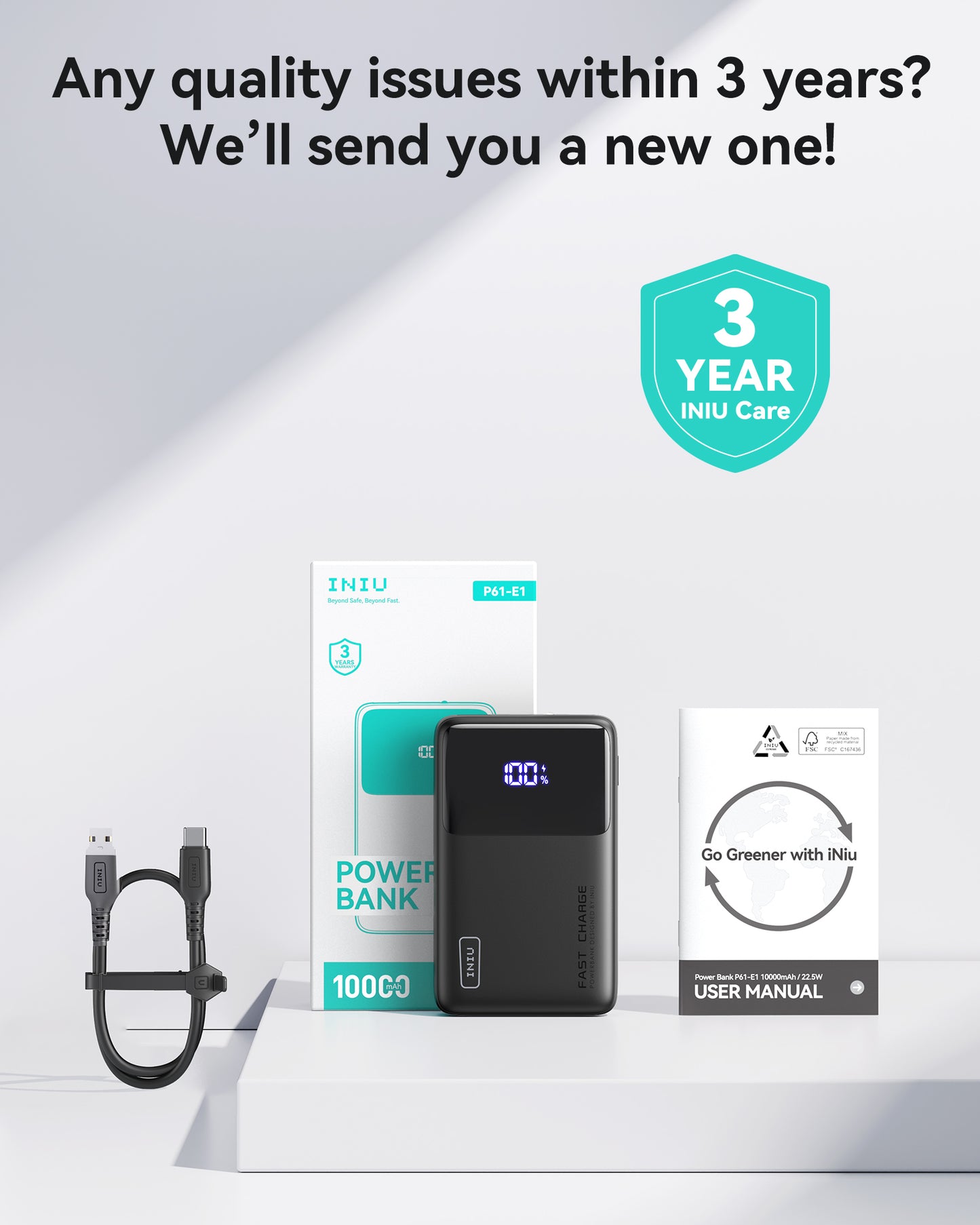INIU Carry P61-E1 Power Bank Slim 22.5W 10000mAh