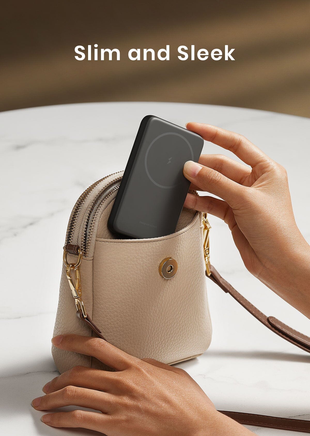 INIU B7 Power Bank: Slim and Sleek, easily fits in a purse. Magnetic charger for iPhone.