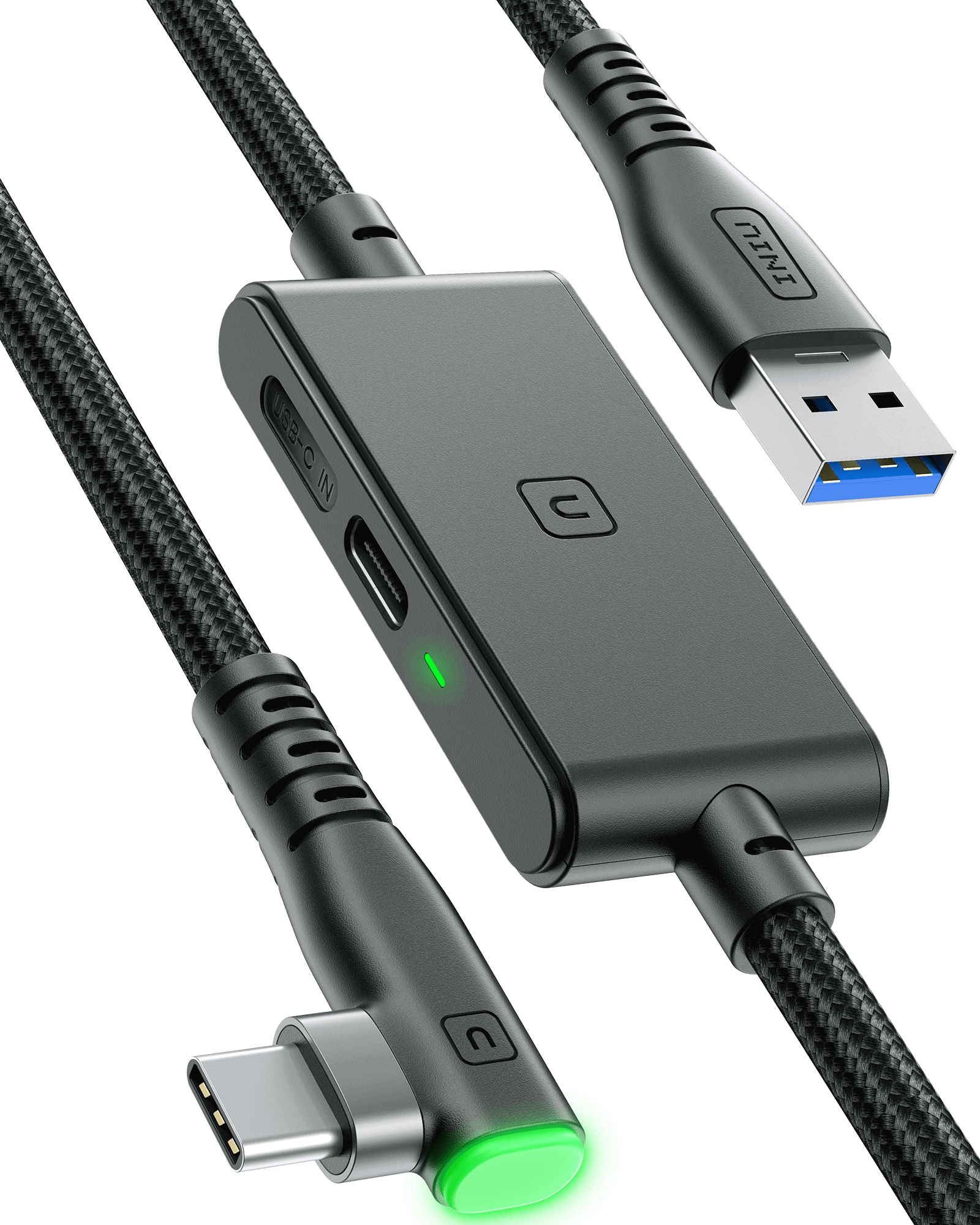 INIU DI401 VR Link Cable, USB-C to USB-A with separate charging port for Oculus Quest 3/2/Pro
