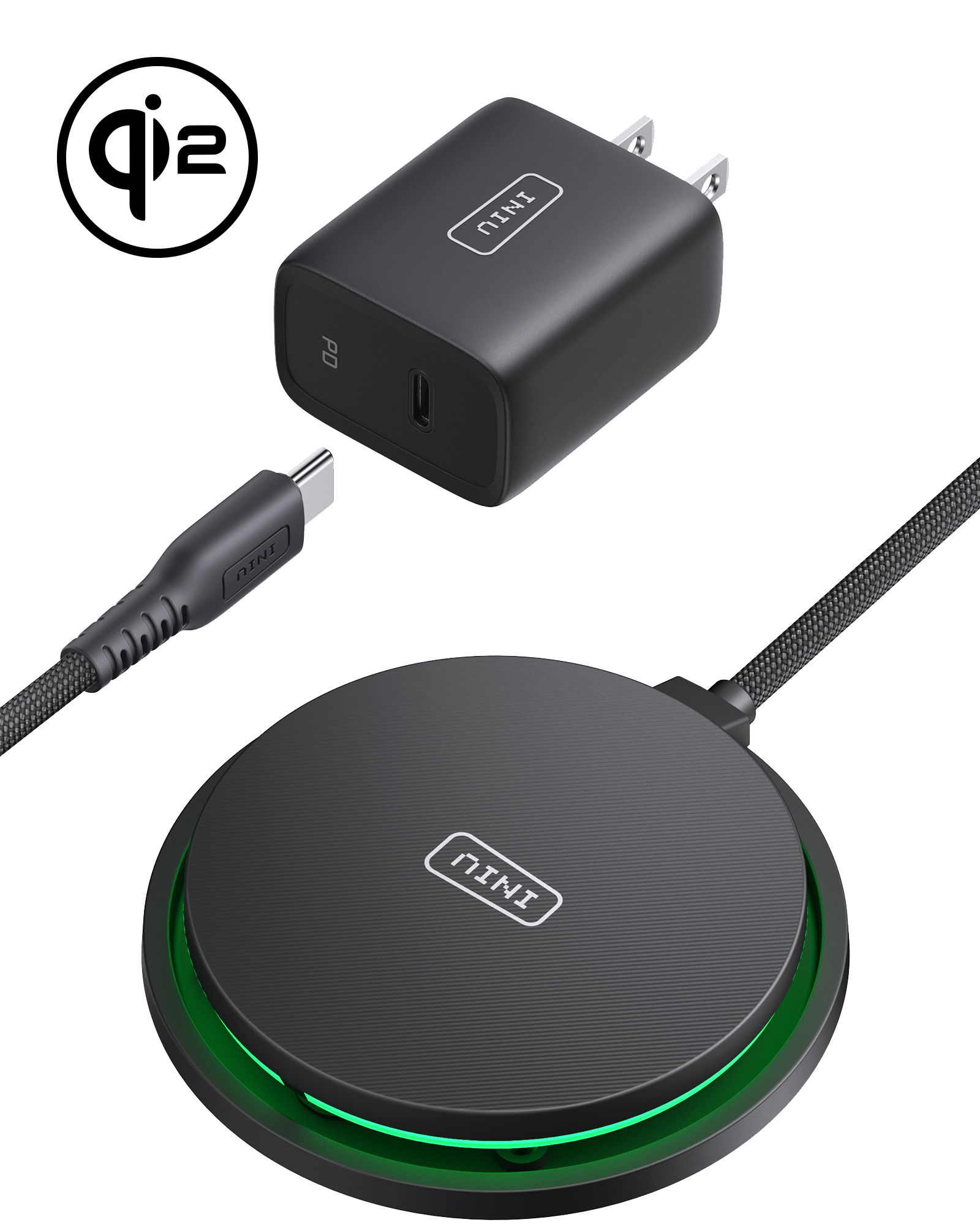 INIU W11-E1 Qi2 15W Magnetic LED Wireless Charger
