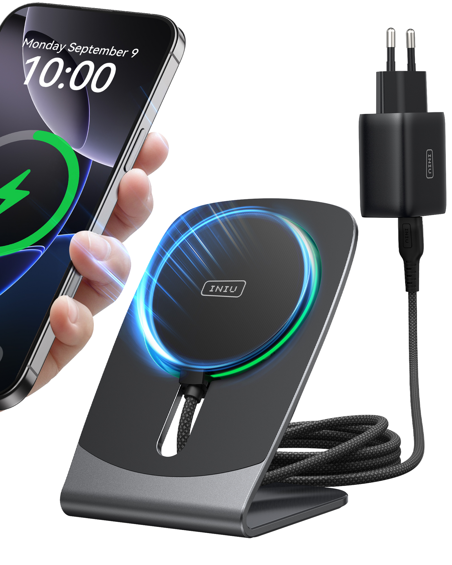 INIU W21-E1 Qi2 15W マグネット式ワイヤレス充電器