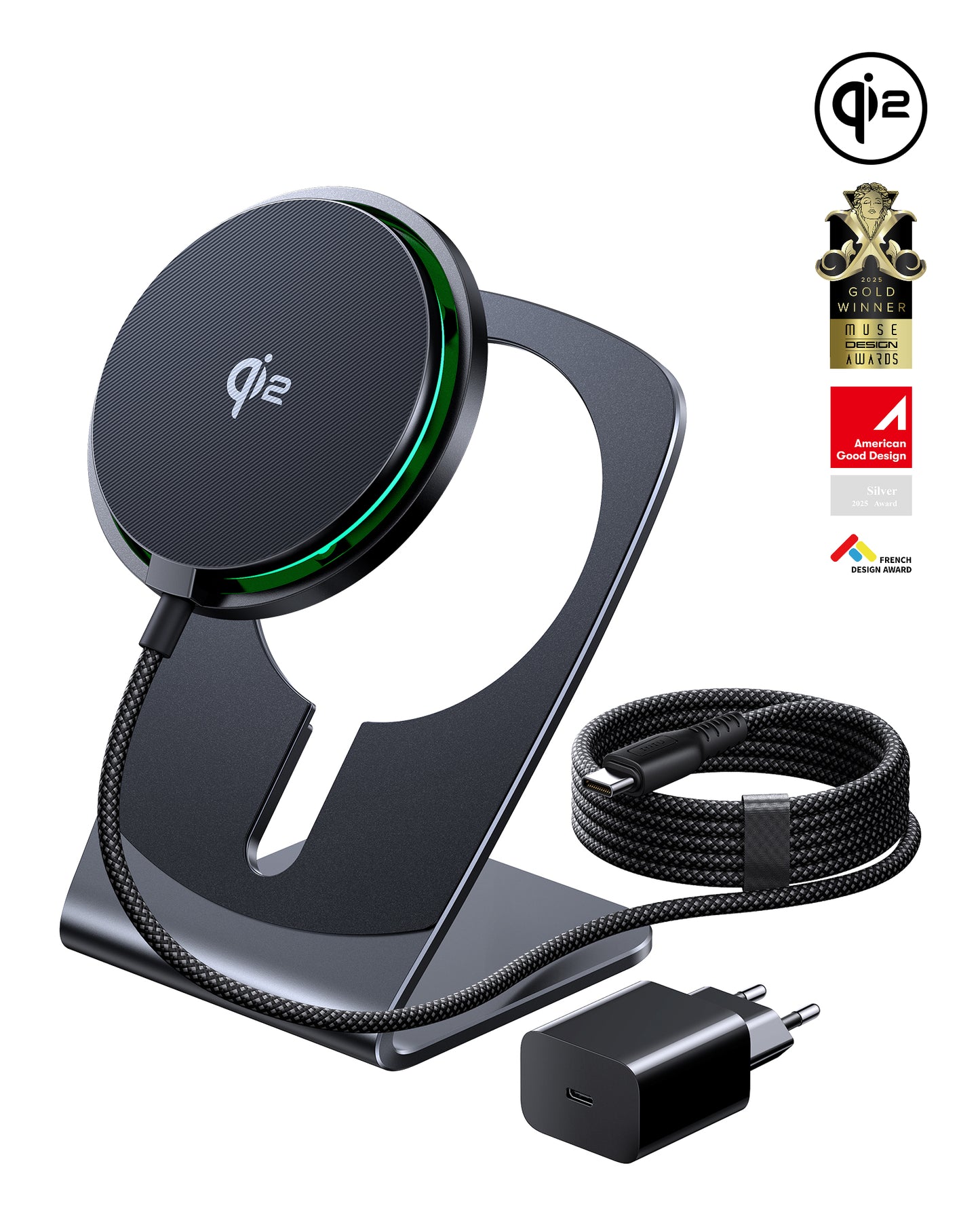 INIU W21-E1 Qi2 15W マグネット式ワイヤレス充電器