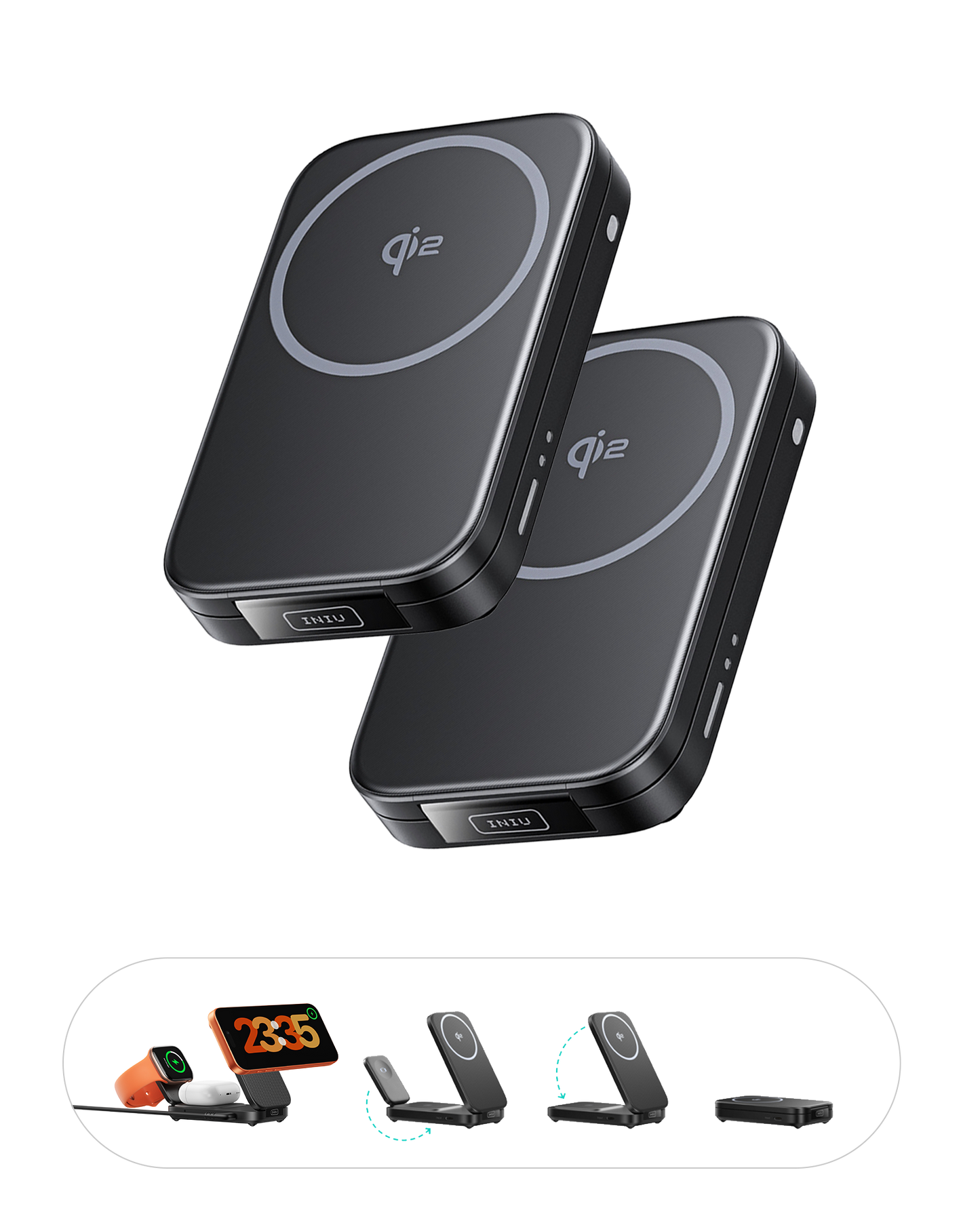 INIU SnapGo W31 Qi2 15W 3 in 1 Magnetic Foldable Wireless Charger