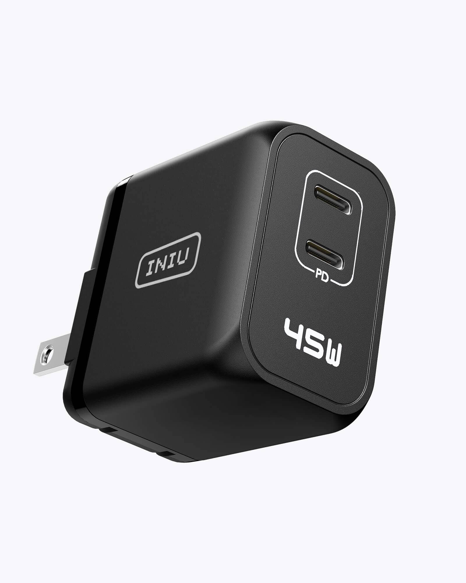 INIU I622 USB C Charger 45W, GaN PD Dual Port Type C Charger Fast Char