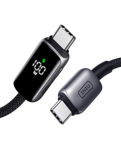 INIU 數位顯示器 USB-C 轉 USB-C 線（100W，6.6 英尺）
