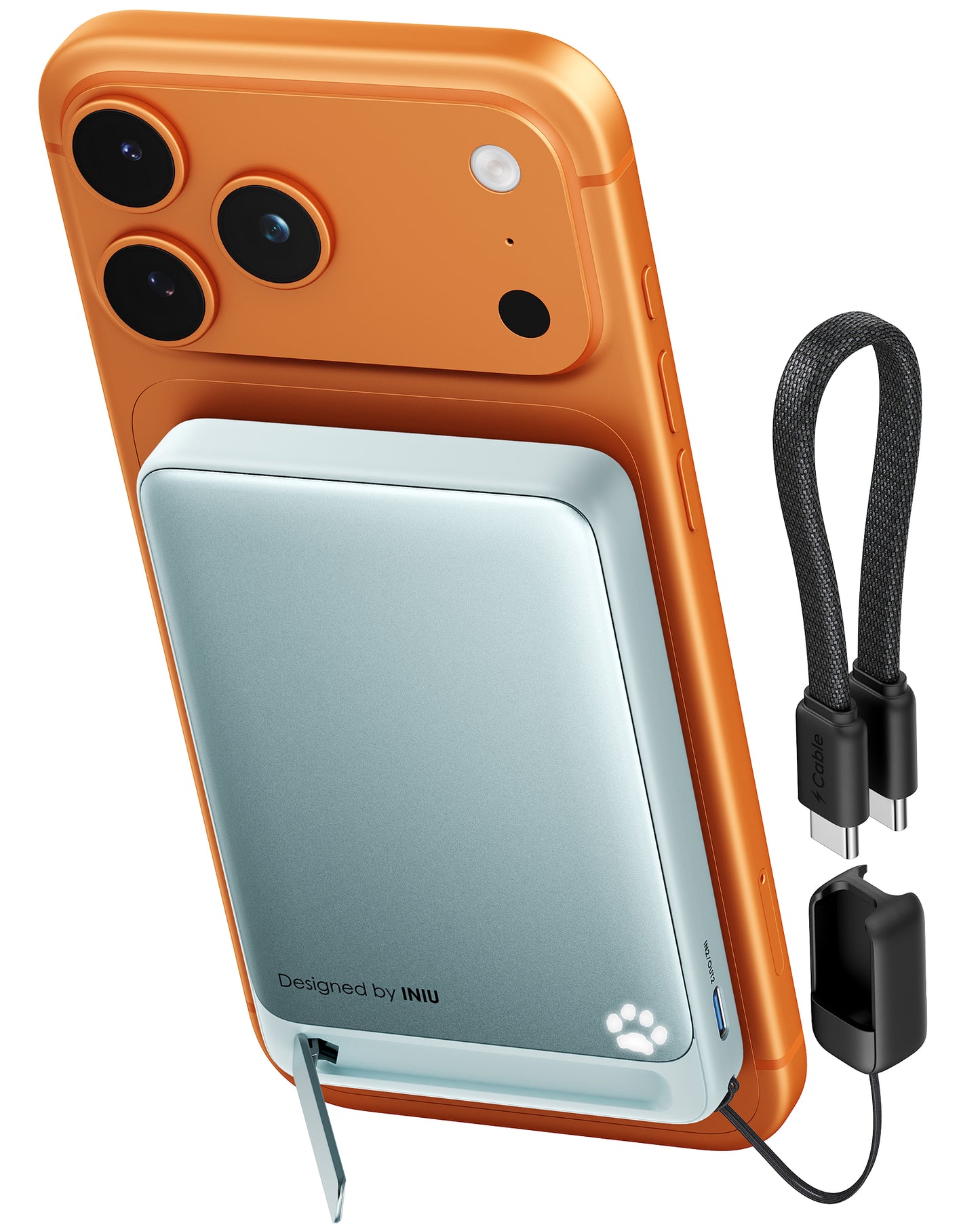 INIU Batería externa magnética SnapGo de 10000 mAh y 15 W, compatible con Qi2 y MagSafe.