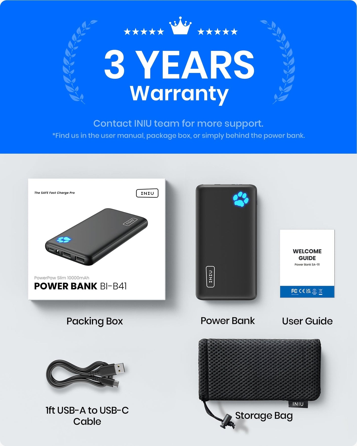 [4 colors] INIU B41 Market's Slimmest 10000mAh Power Bank,Compatible with iPhone 14 13 12 Pro Samsung S21 Google LG iPad Tablet, etc.