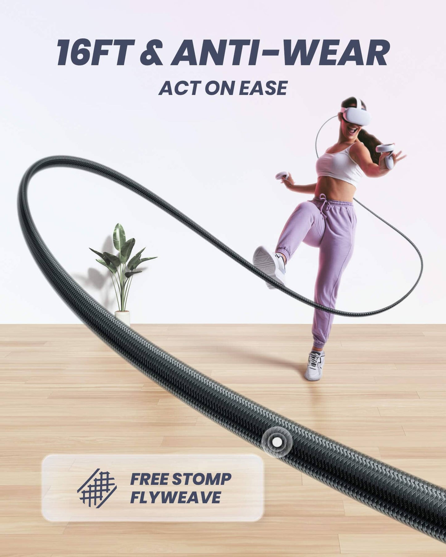 INIU DI401 16FT VR Cable de enlace de transferencia de alta velocidad con puerto de carga separado para energía ultra duradera para iphone,ipad,etc
