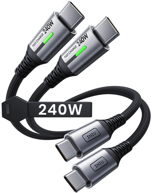 INIU D7CC 240W USB C to C Cable (1ft, 2-Pack)