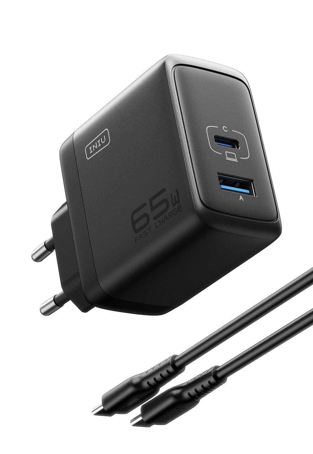 INIU I625 65W USB A+C Ports Wall Charger, GaN Material