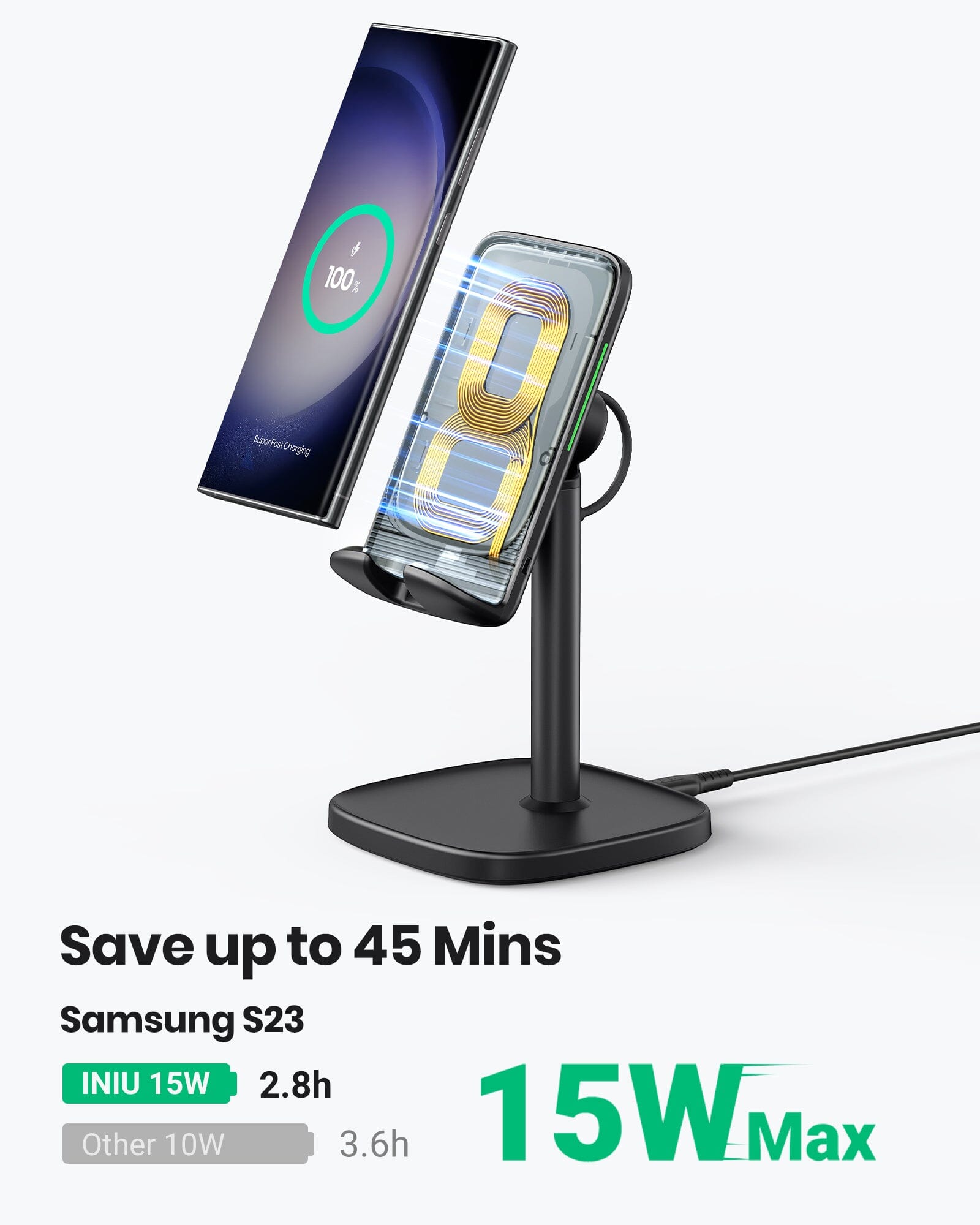 INIU I212 Adjustable 15W Fast Wireless Charger