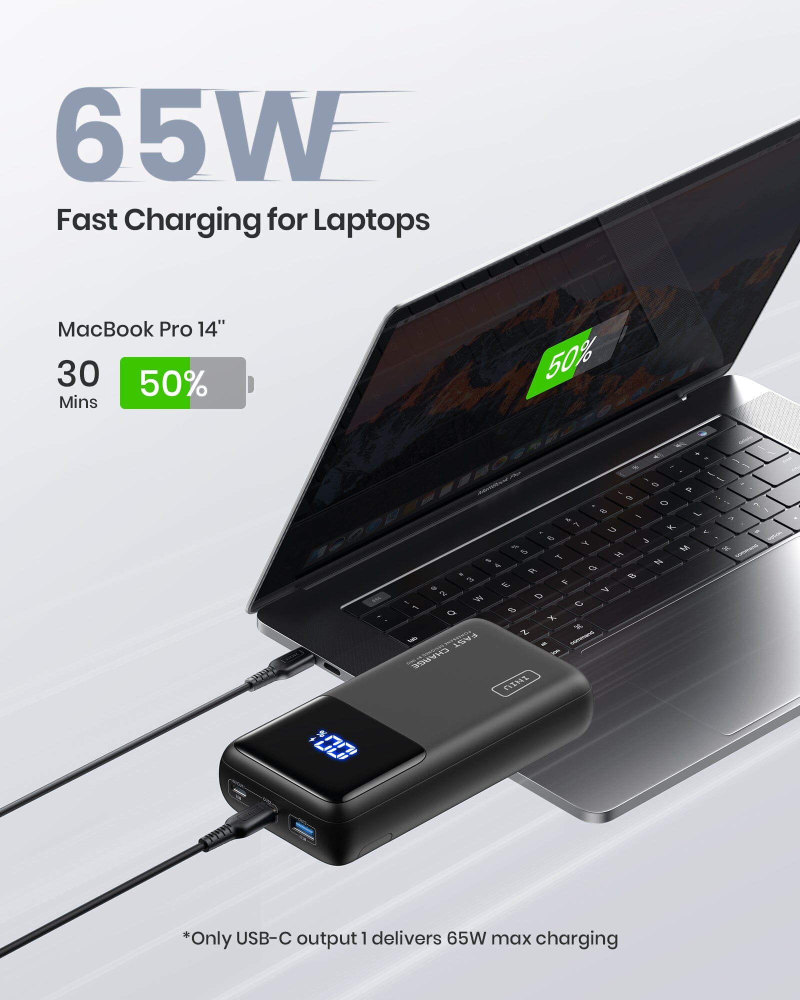  Baseus Portable Charger 20000mAh, 65W Power Bank Fast Charging  Battery Pack Laptop Charger Built-in USB C Cable, 4-Port Battery Bank for  MacBook, iPad, Dell, HP, Samsung, iPhone, Switch and More 