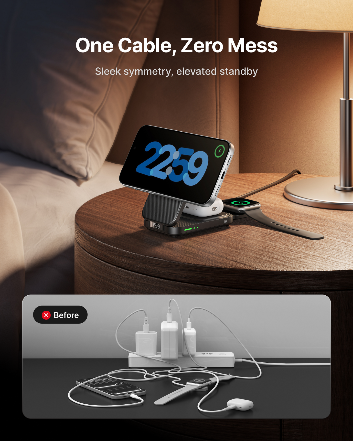 INIU SnapGo W31 Qi2 15W 三合一磁吸折疊無線充電器