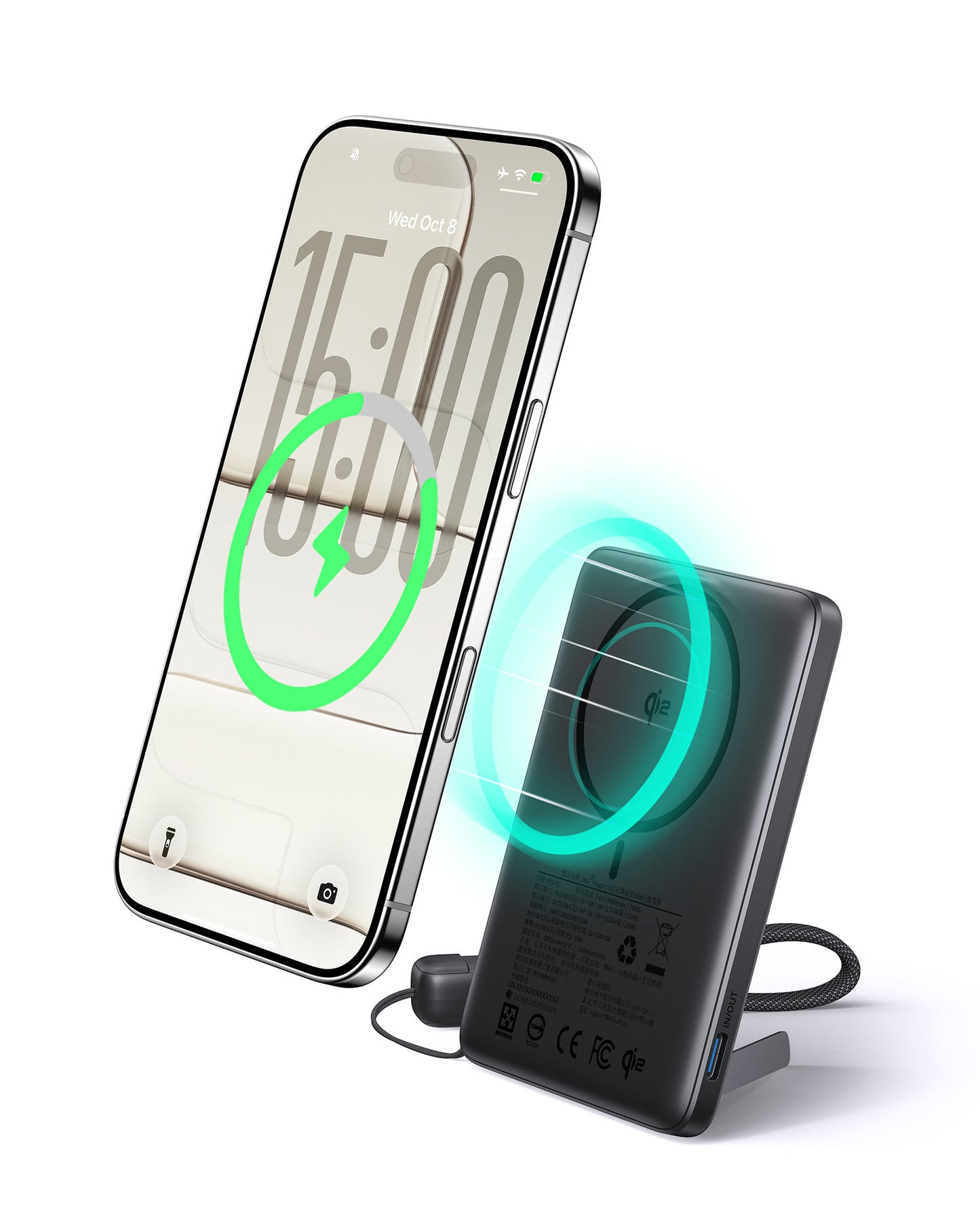 INIU Batterie externe magnétique Qi2, le chargeur portable 5000 mAh le plus fin du marché