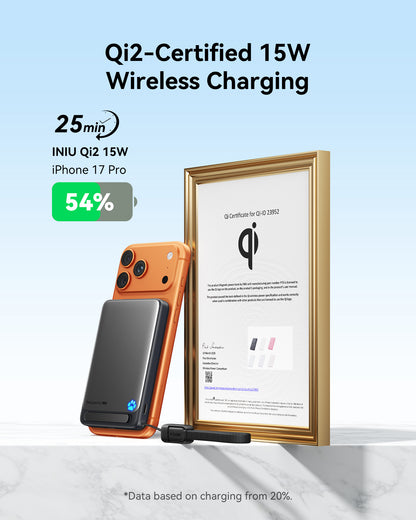 INIU SnapGo P73-E1 無線行動電源 Qi2 15W 10000mAh