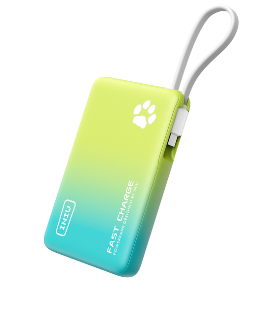 INIU Pawsible P41L-E2 Power Bank with Build in Cable Slimmest 45W 10000mAh