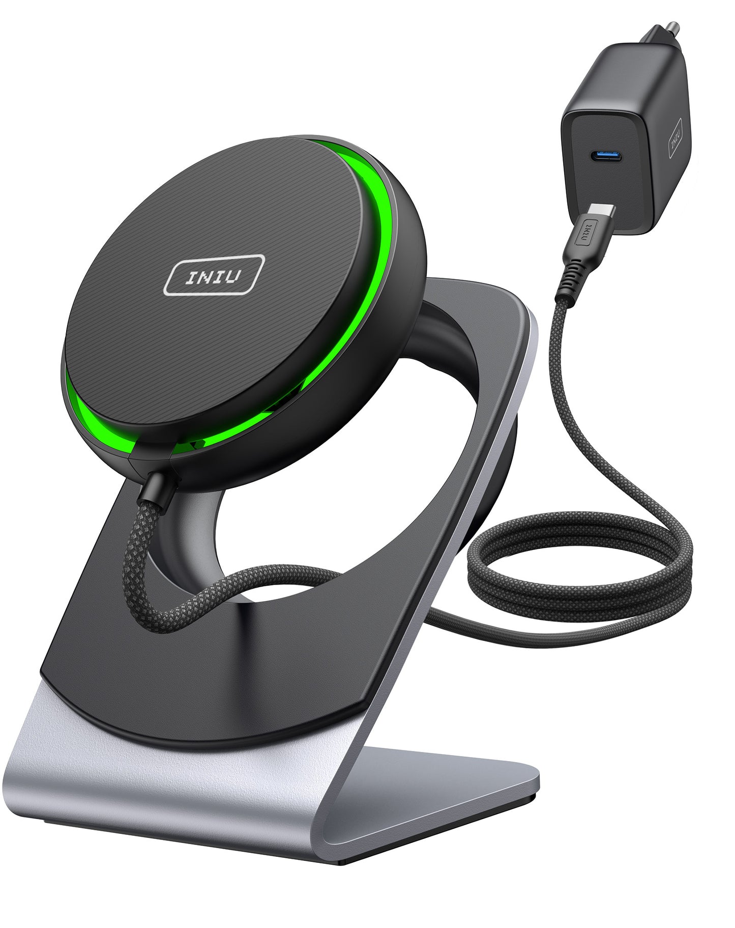 El cargador de INIU WI213 Magsafe, 15W ayuna carga con el ventilador