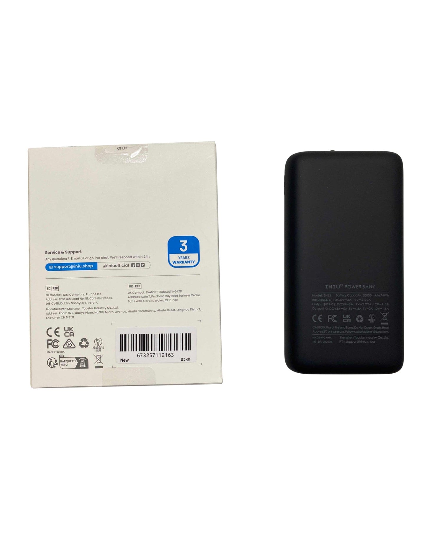 INIU 22.5W 20000mAh USB C in & Out Fast Charging,Compatible with iPhone 14 13 12 Pro Samsung S21 Google LG iPad Tablet, etc.