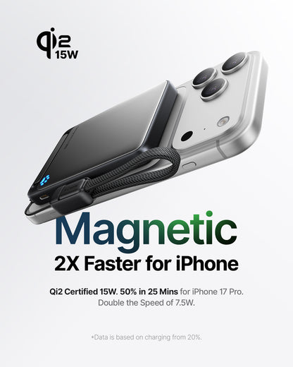 INIU SnapGo P73 Qi2 15W Magnetische Slim Powerbank | 10000mAh