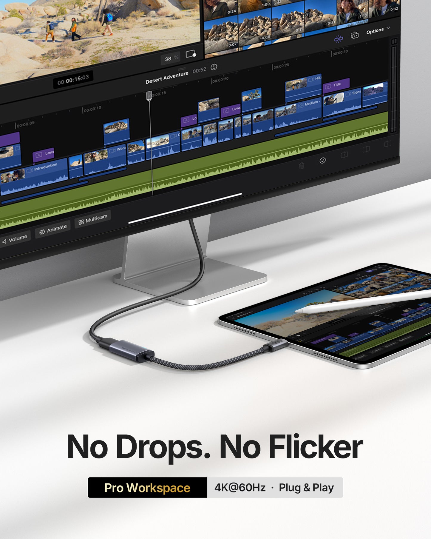 INIU C60 USB-C to HDMI Adapter 4K 60Hz for iPhone & MacBook