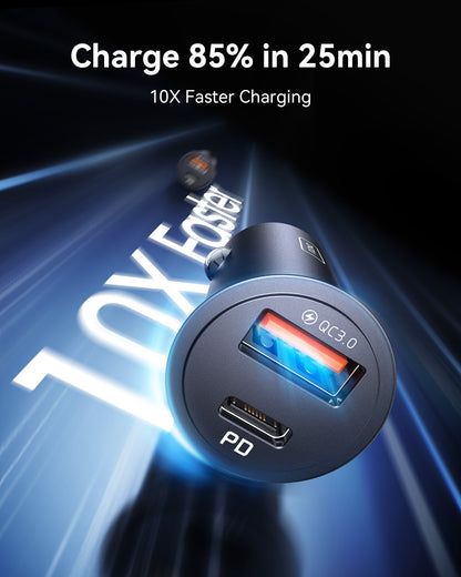 INIU 60-W-Kfz-Ladegerät mit 2 Anschlüssen und 100-W-USB-C-Kabel