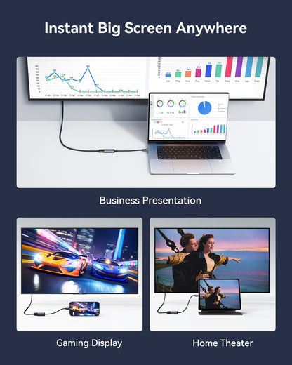 INIU Adaptador USB-C a HDMI C60 4K 60 Hz para iPhone y MacBook