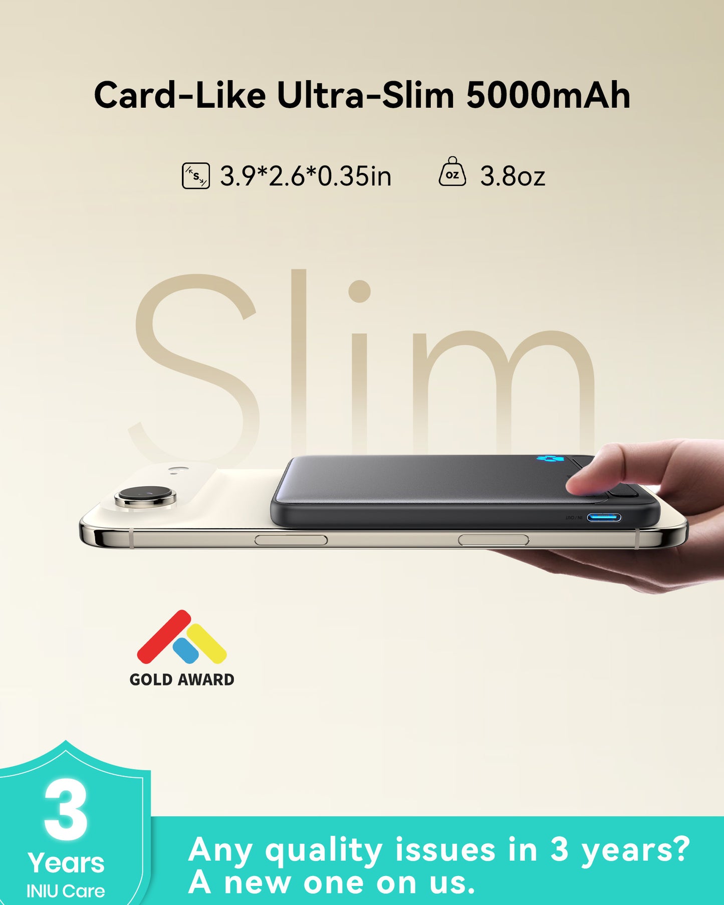 Banco de energía INIU SnapGo P71-E1 Magsafe Qi2 de 15 W, el más delgado de 5000 mAh