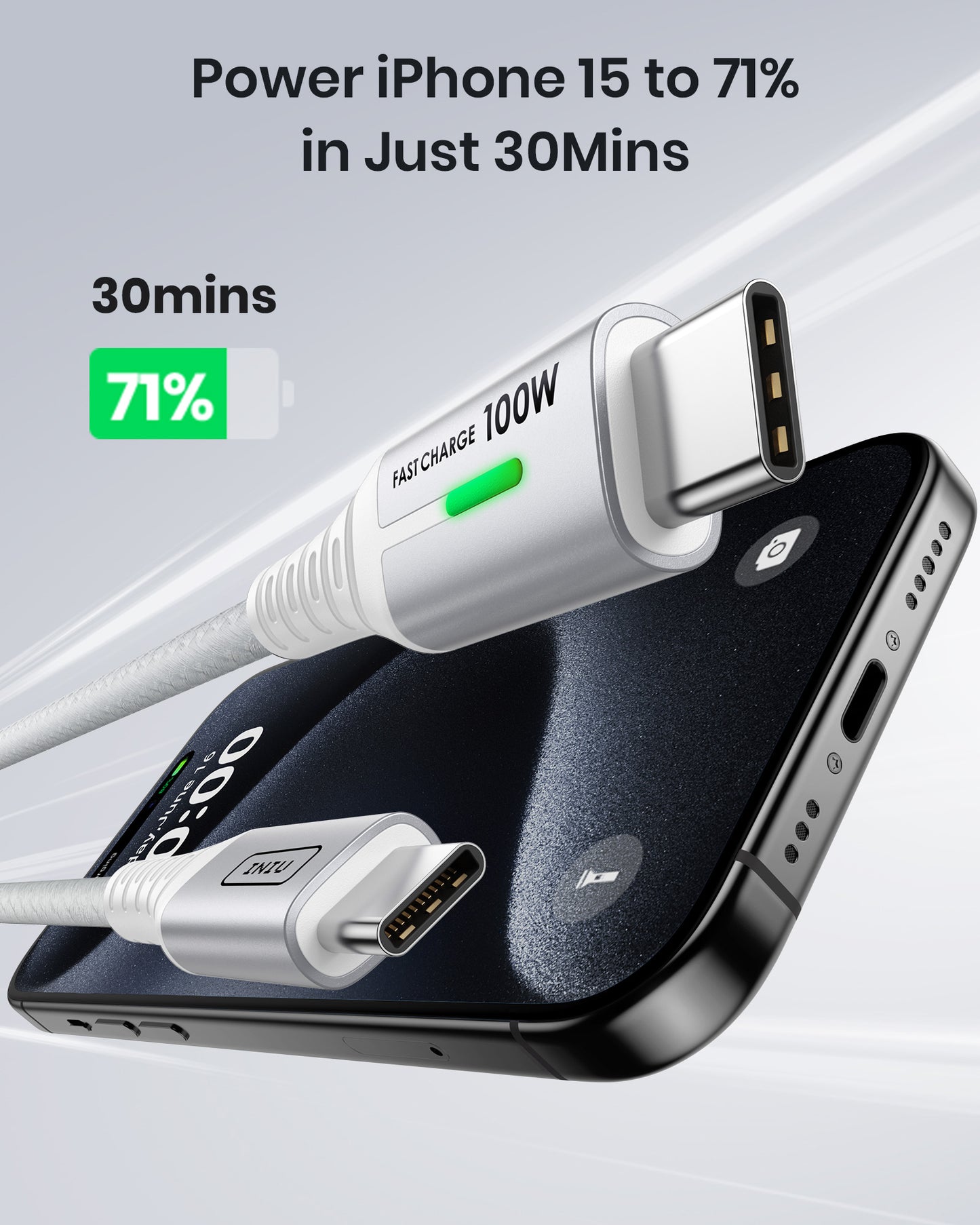 Cable USB C a C INIU D5CC blanco 100 W