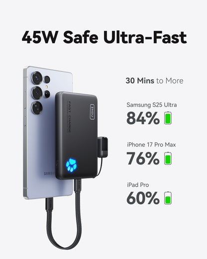 INIU Banco de energía Pawsible P41, carga rápida, 45 W, 10 000 mAh