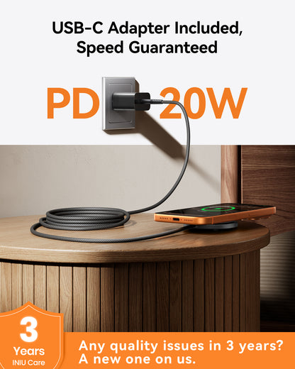 INIU Ładowarka bezprzewodowa Qi2 W11-E1 15 W z magnetyczną diodą LED