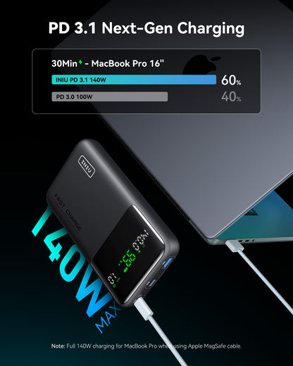Banco de energía INIU Cougar P64-E1, el más rápido, 140 W, 25 000 mAh