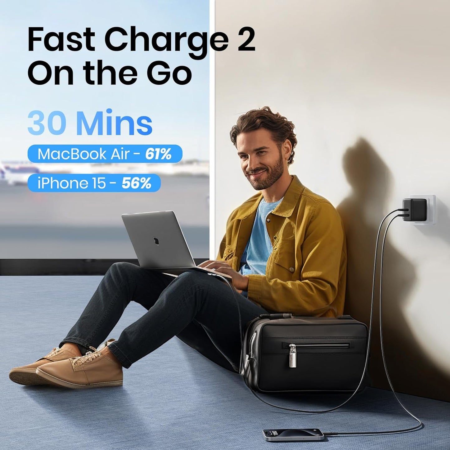 INIU 65W GaN USB-A USB-C Wand ladegerät für MacBook Pro/Air iPad iPhone Steam Deck und mehr
