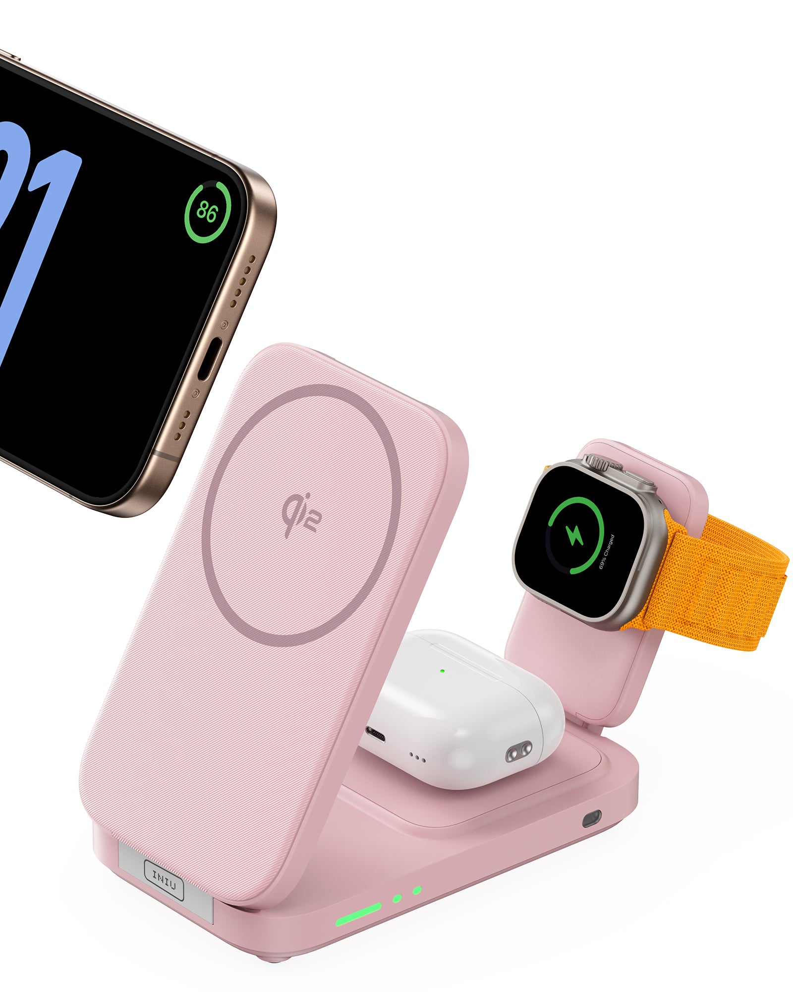 INIU SnapGo W31-E1 Qi2 15W 3 in 1 Magnetic Foldable Wireless Charger