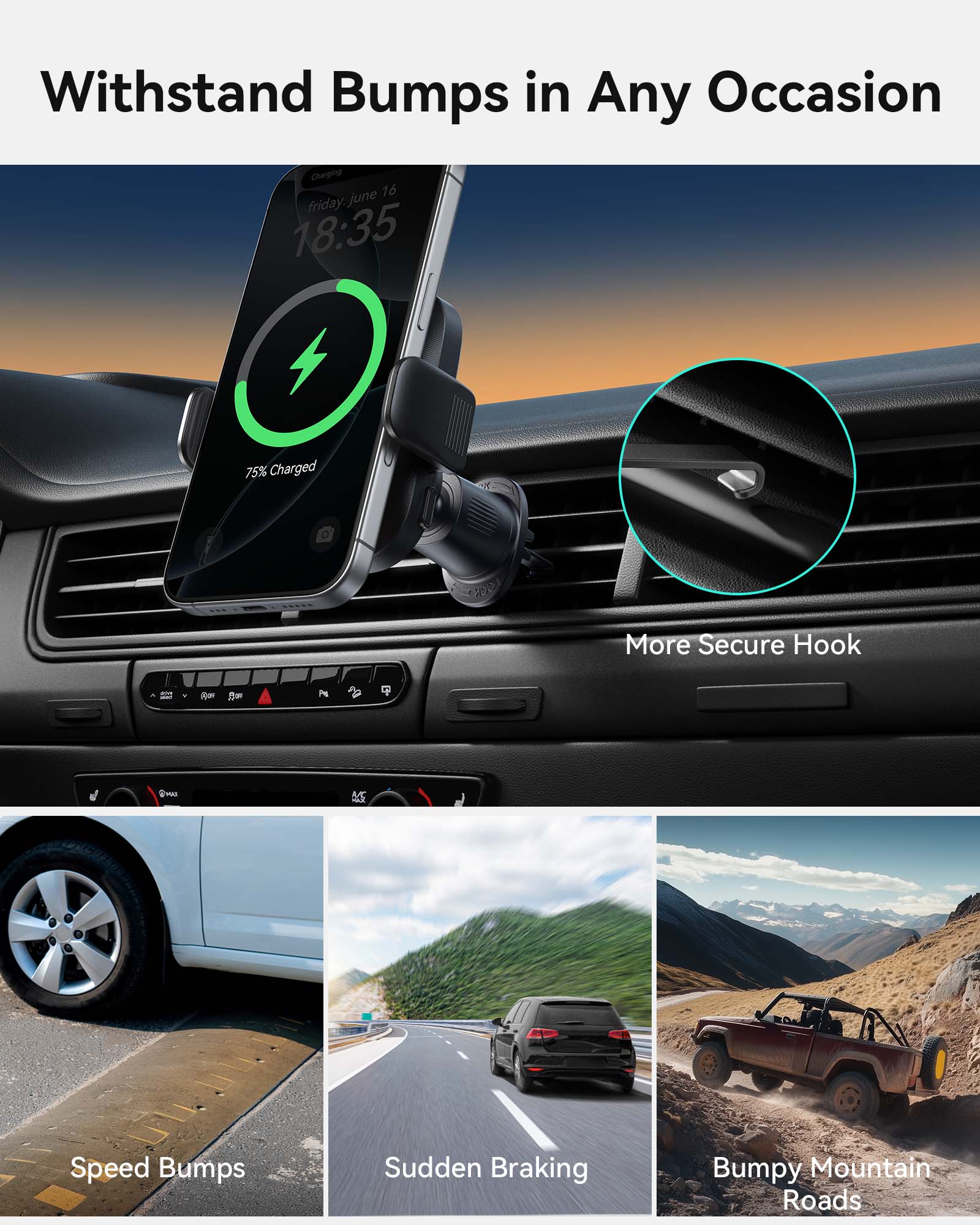 INIU SnapGo V11-E1 Qi2 15W Magnetic Wireless Car Charger