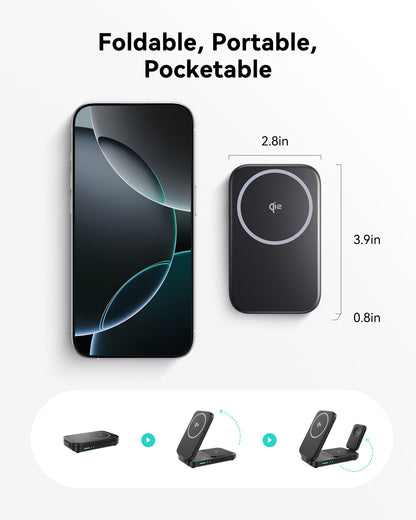 INIU SnapGo W31-E1 Qi2 15W 3 w 1 magnetyczna składana ładowarka bezprzewodowa