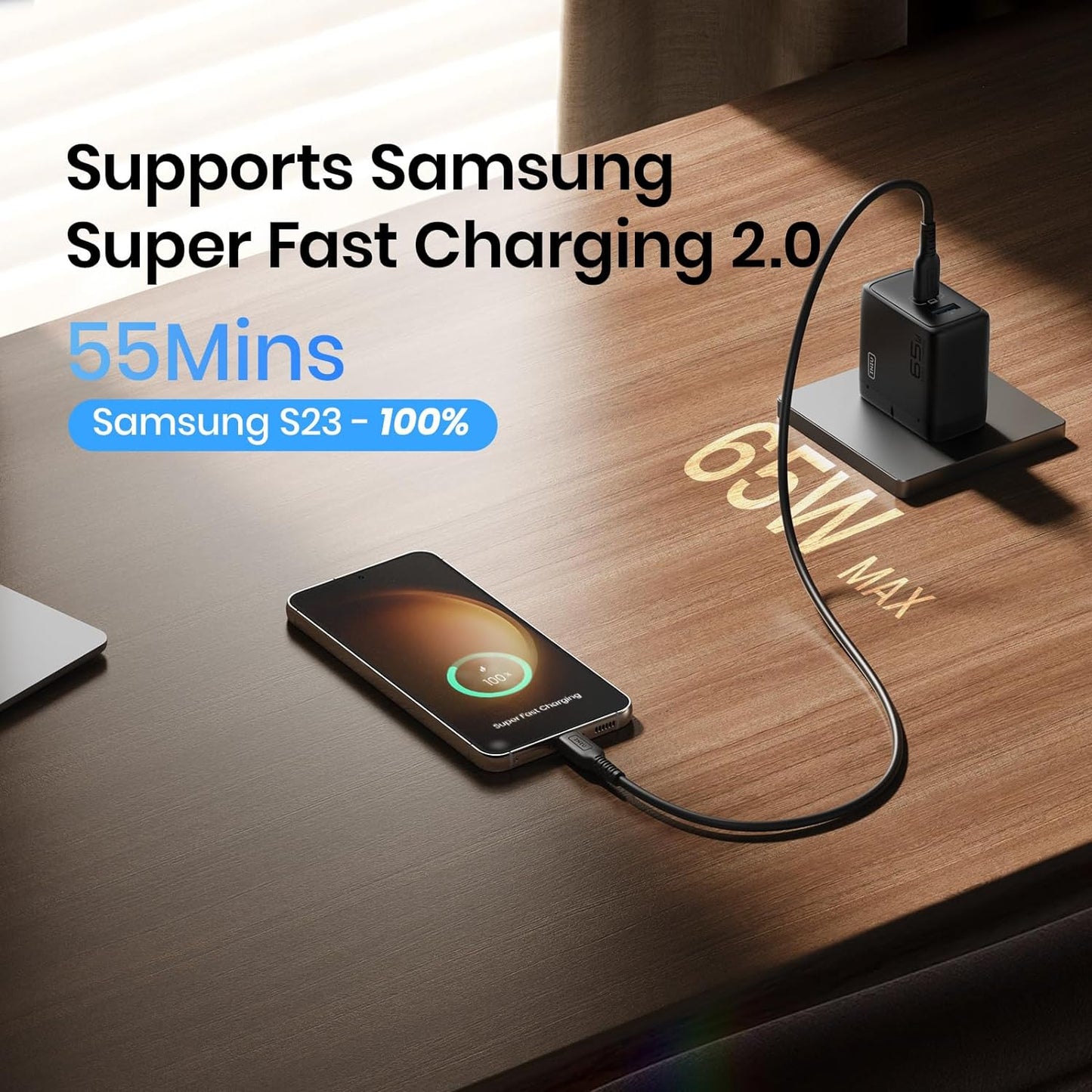 INIU 65W GaN USB-A USB-C Wand ladegerät für MacBook Pro/Air iPad iPhone Steam Deck und mehr
