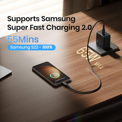 INIU 65W GaN USB-A USB-C Wand ladegerät für MacBook Pro/Air iPad iPhone Steam Deck und mehr