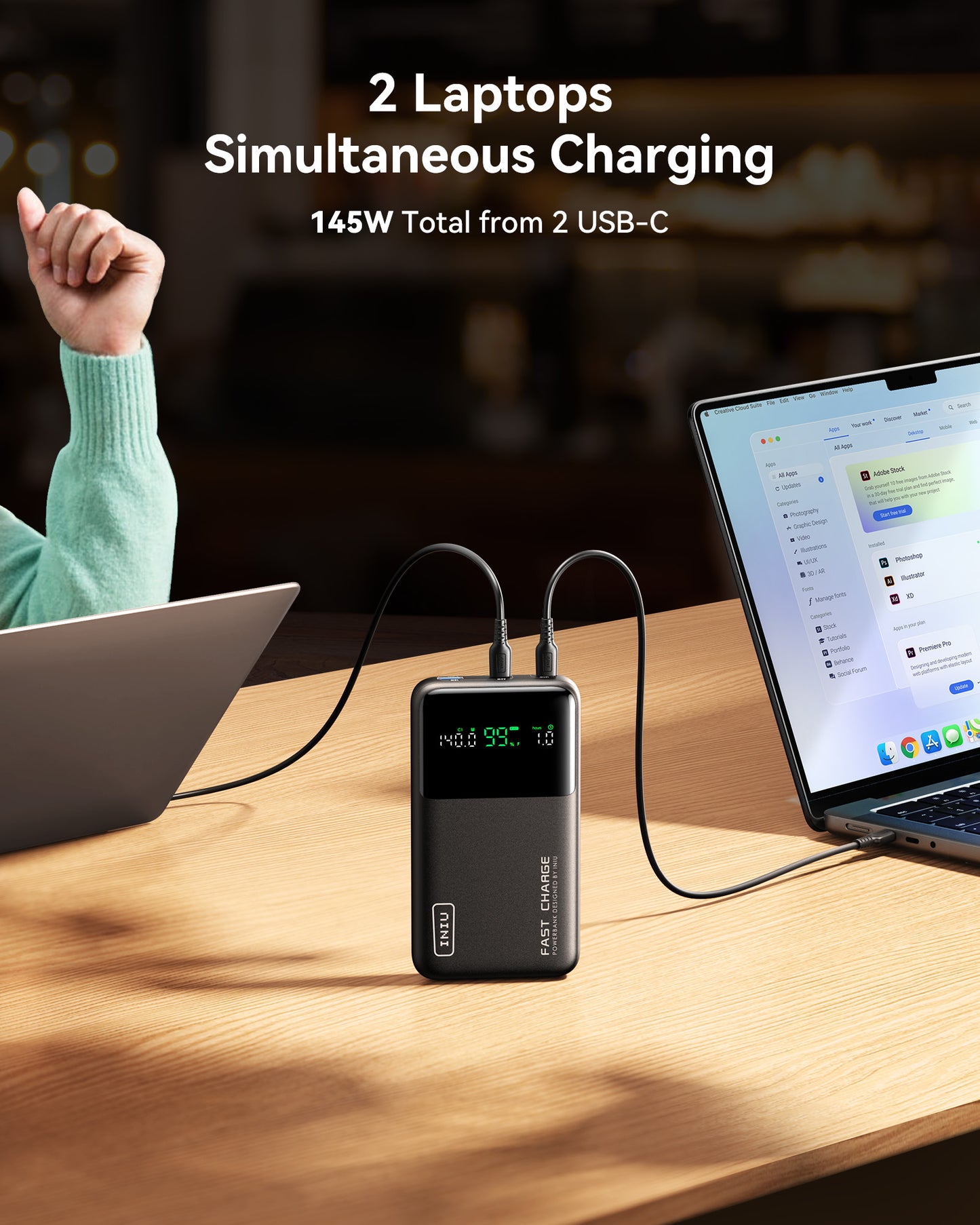 Banco de energía INIU Cougar P64-E1, el más rápido, 140 W, 25 000 mAh