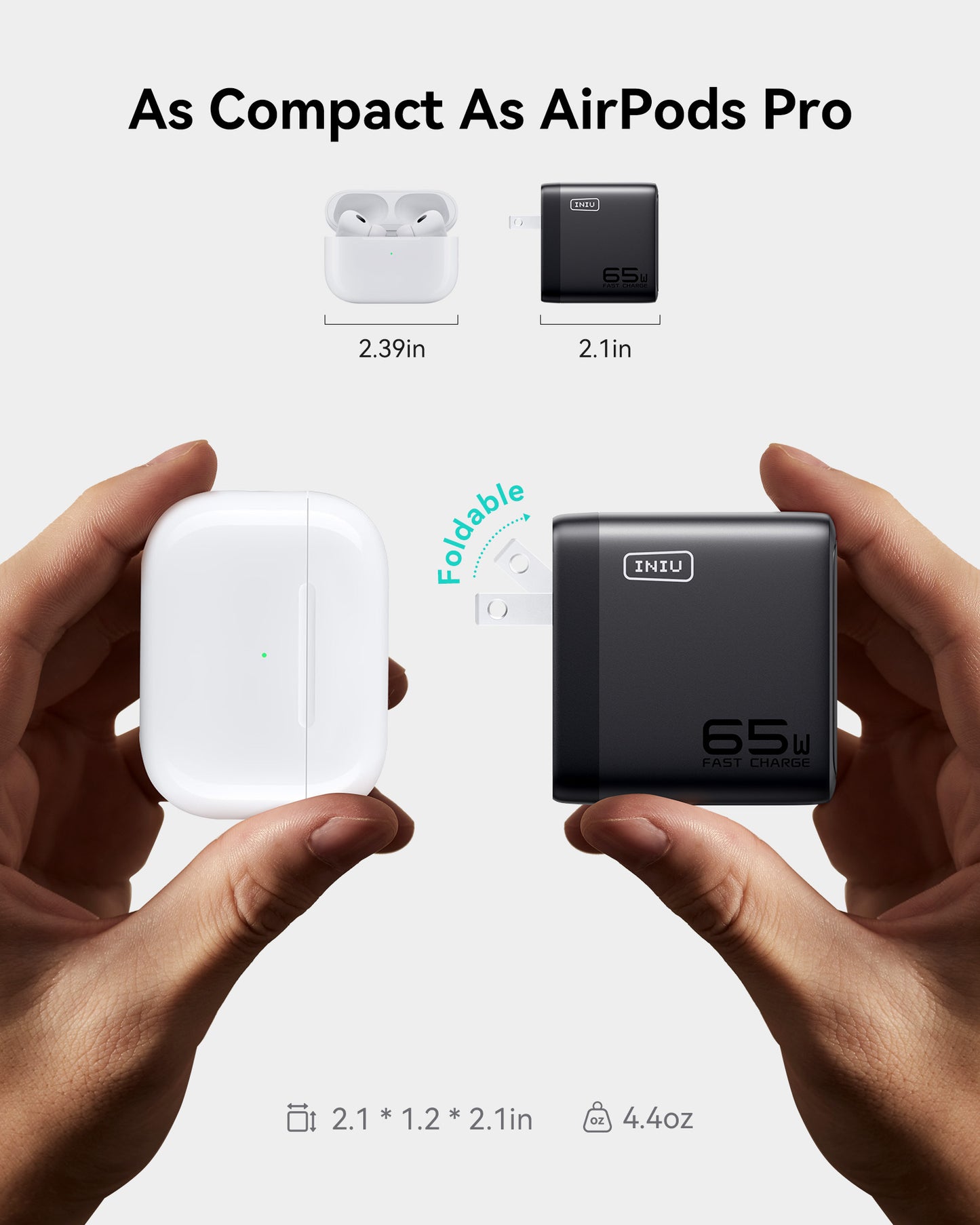 INIU A21-E1 65W 3-Port GaN Charger